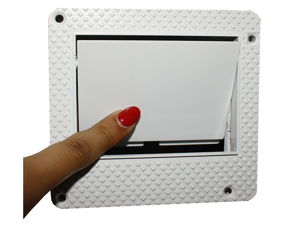 Maniglia Incasso Rettangolare Porta Scorrevole/Battente Atomo nottolino chiusura a Toppa mm.122x113 da Verniciare | Saletta - immagine 5